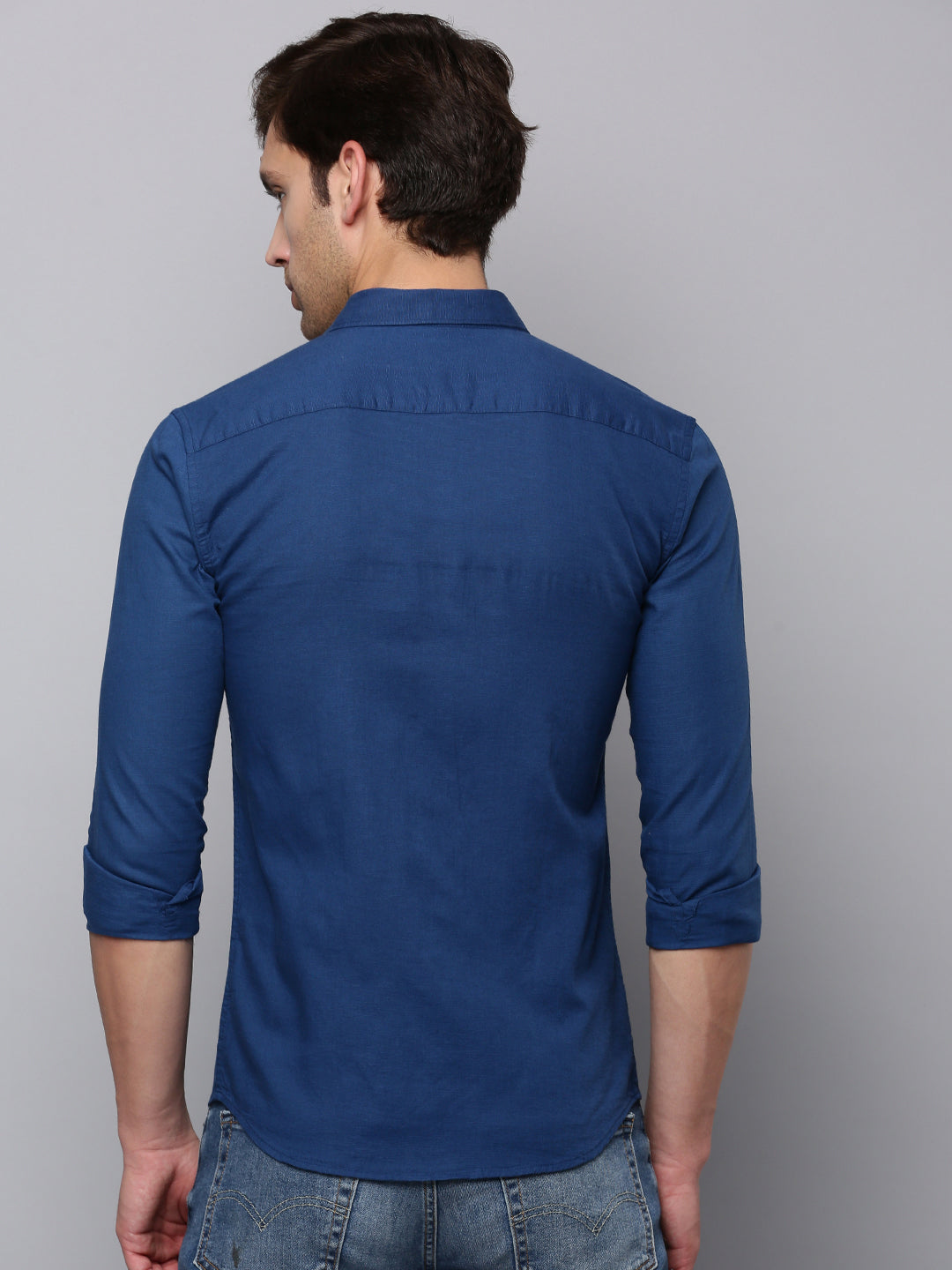 Men Teal Solid Casual Shirt