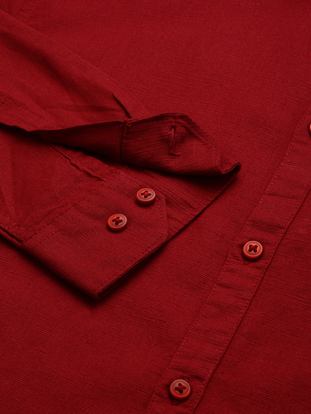 Men Maroon Solid Casual Shirt