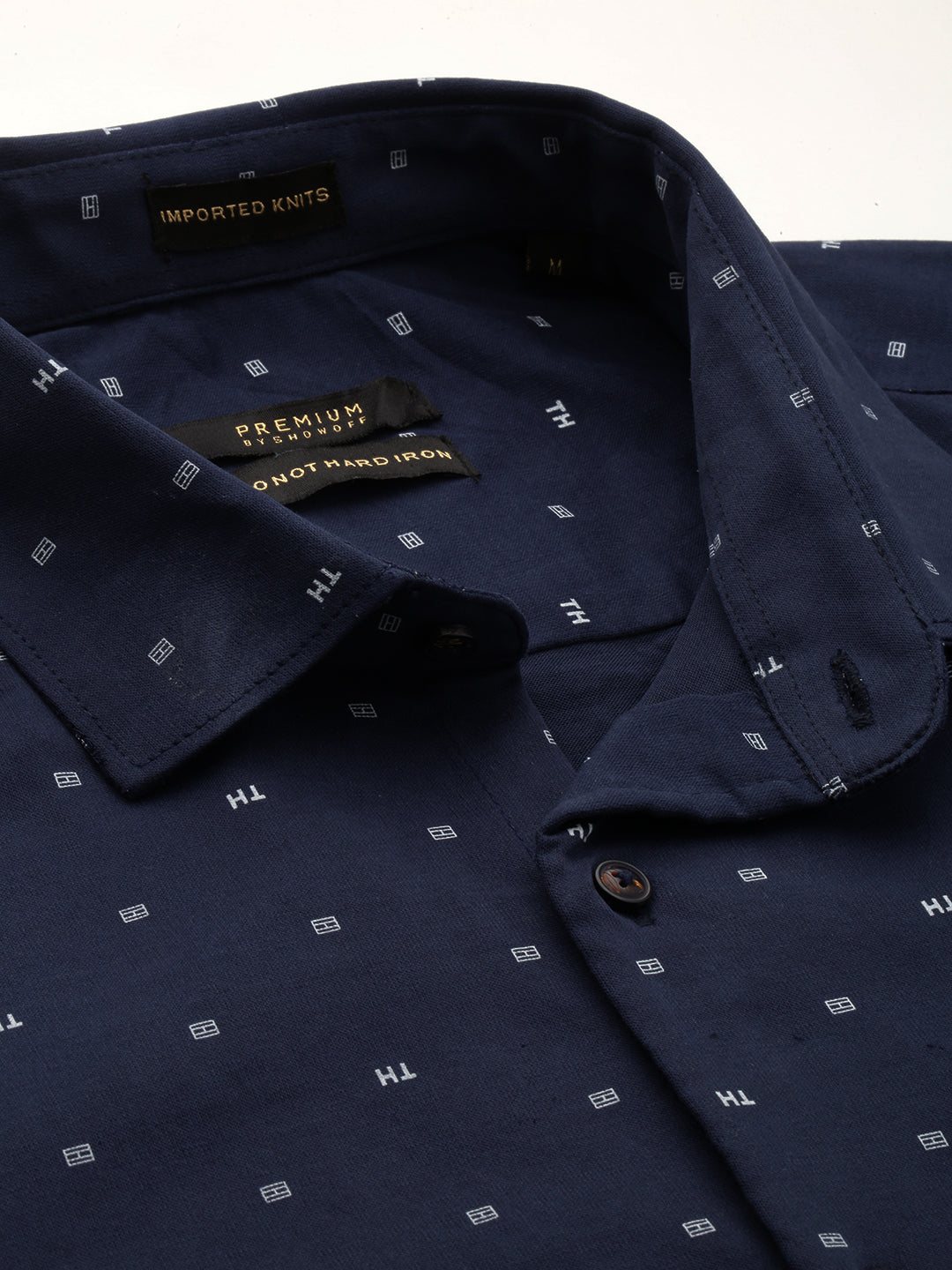 Men Navy Printed Casual Shirt