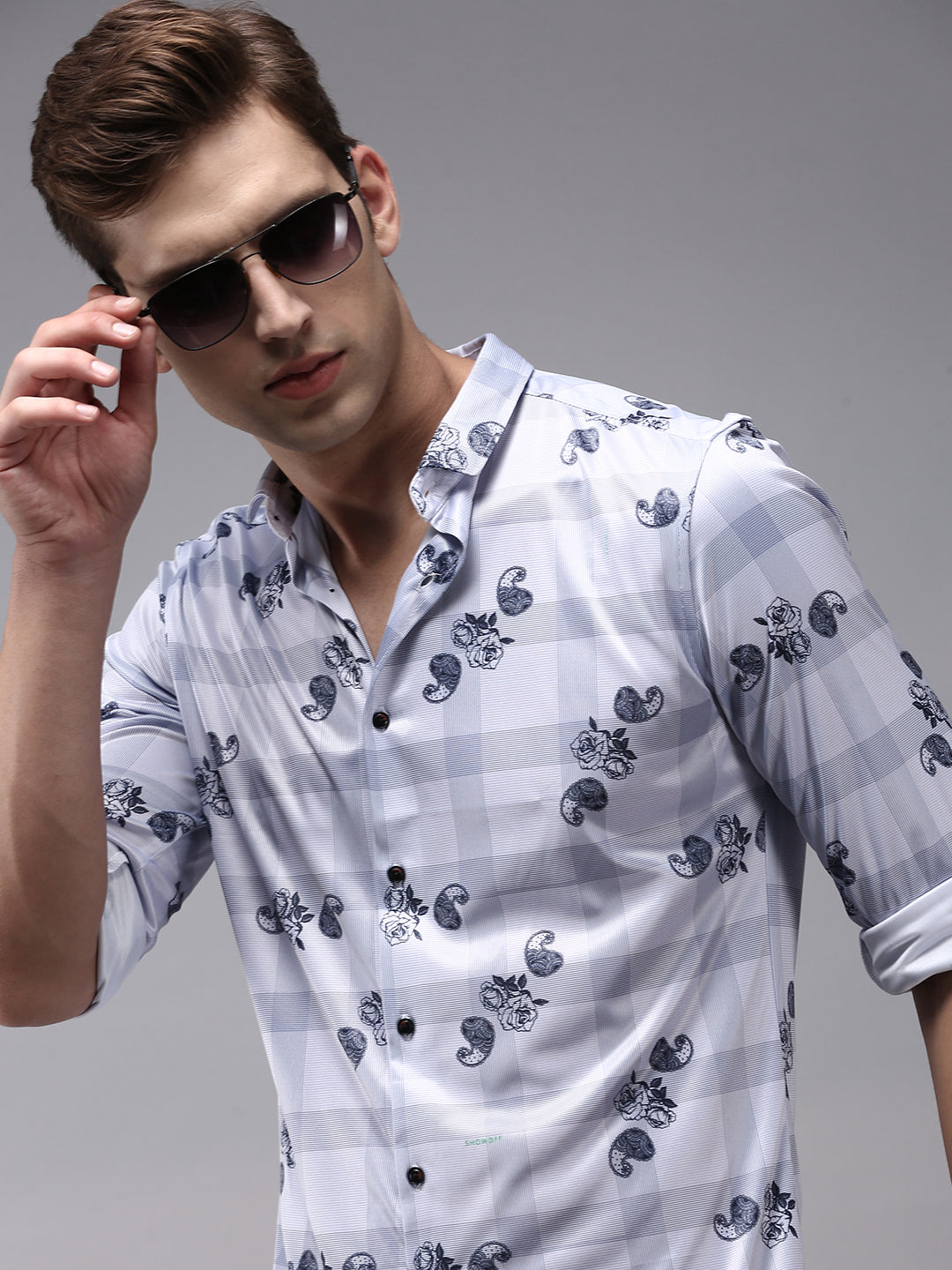 Men Purple Printed Casual Shirt