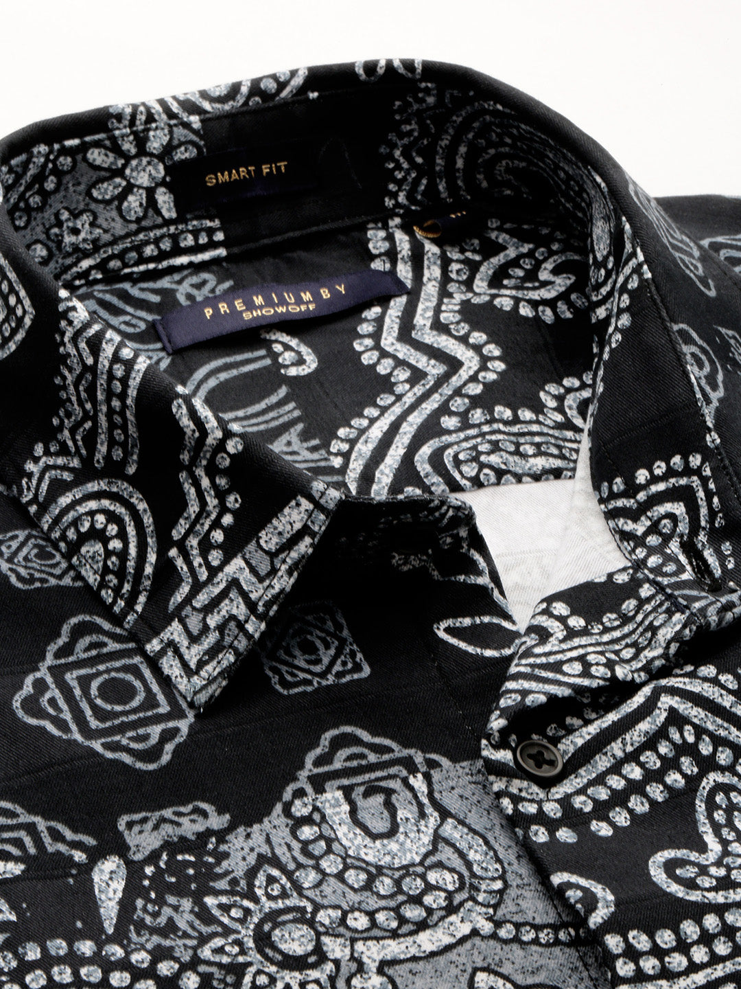 Men Black Printed Casual Casual Shirts