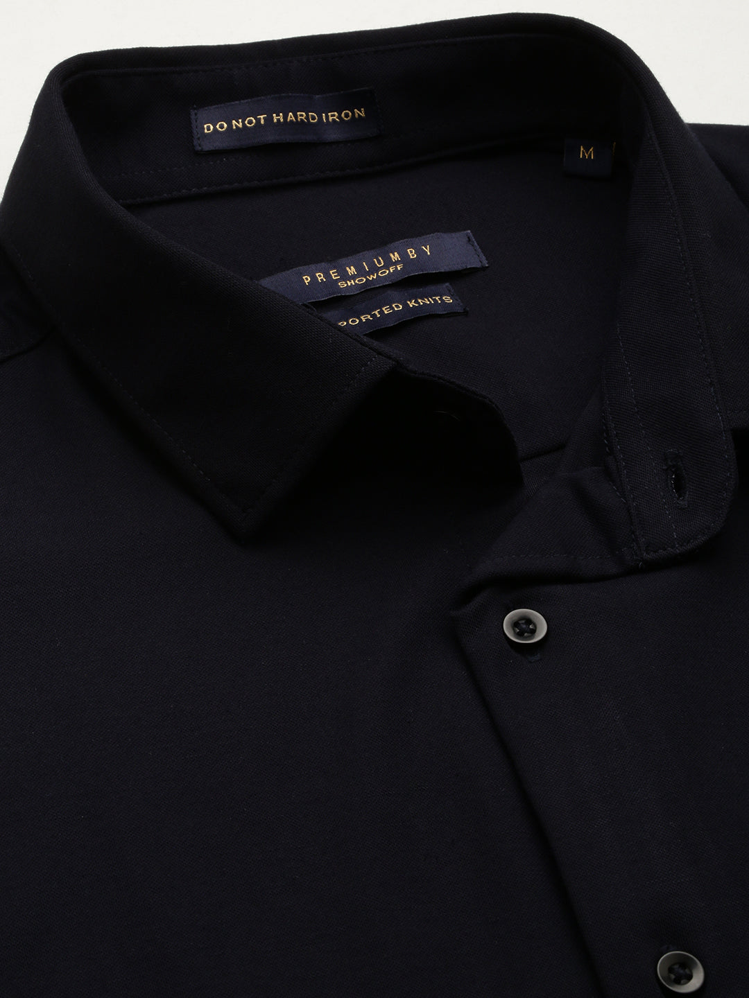 Men Navy Solid Casual Shirt