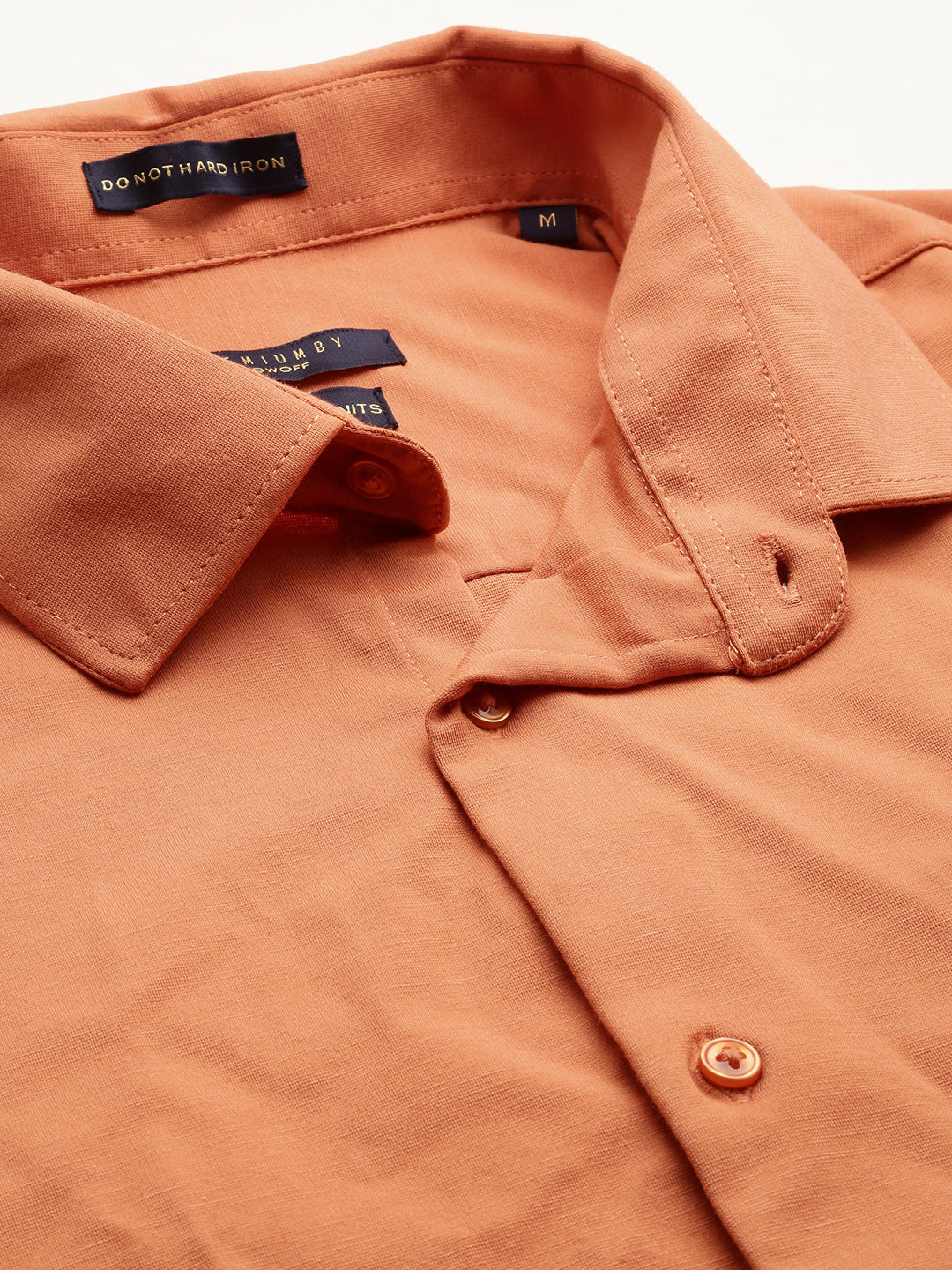 Men Coral Solid Casual Shirt