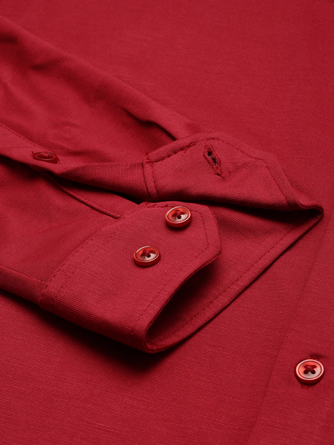 Men Red Solid Casual Shirt