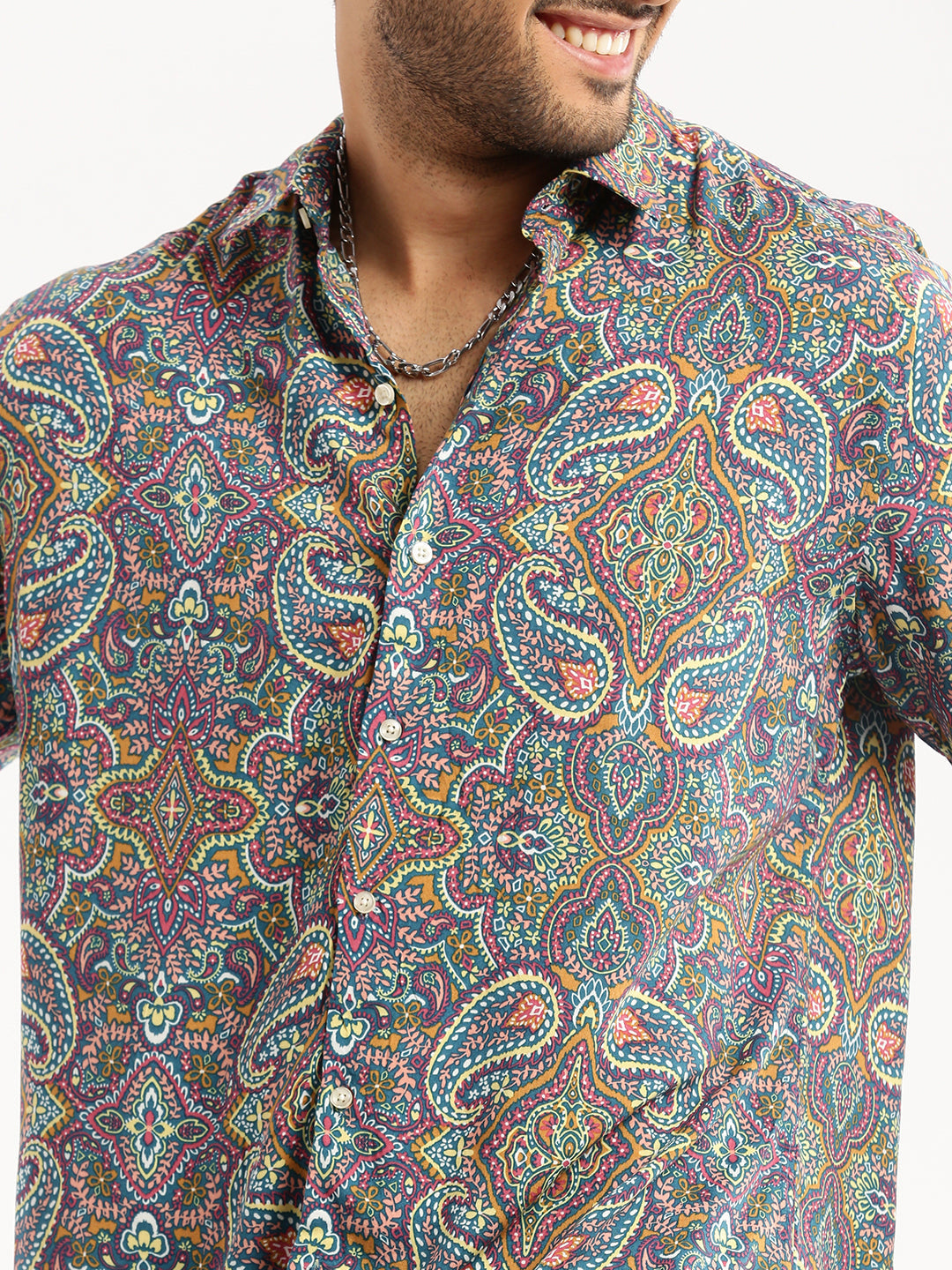Men Multi Spread Collar Ethnic Motifs Shirt