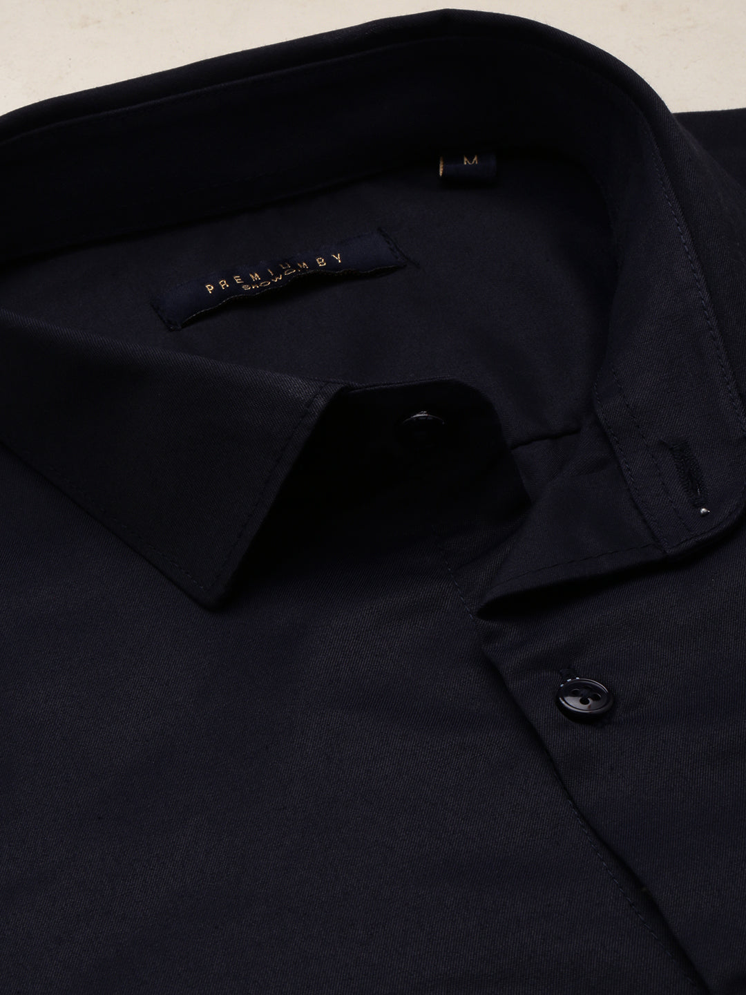 Men Navy Solid Formal Shirt