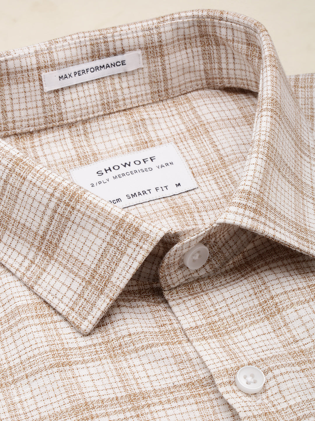 Men White Checked Formal Shirt