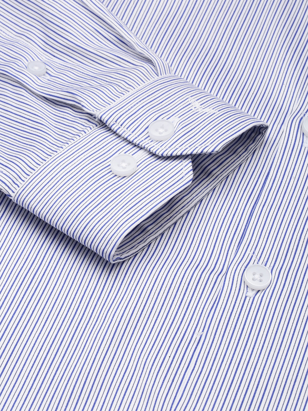 Men White Striped Formal Shirt