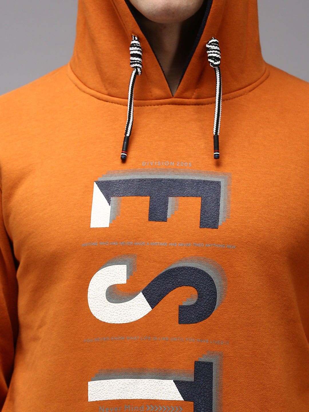 Men Orange Solid Sweatshirt