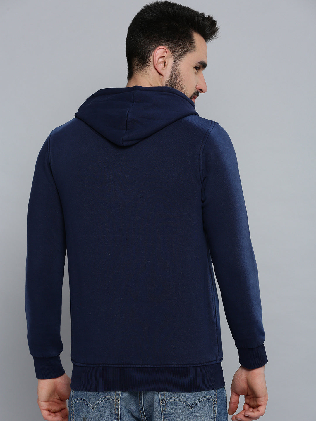 Men Blue Solid Sweatshirt