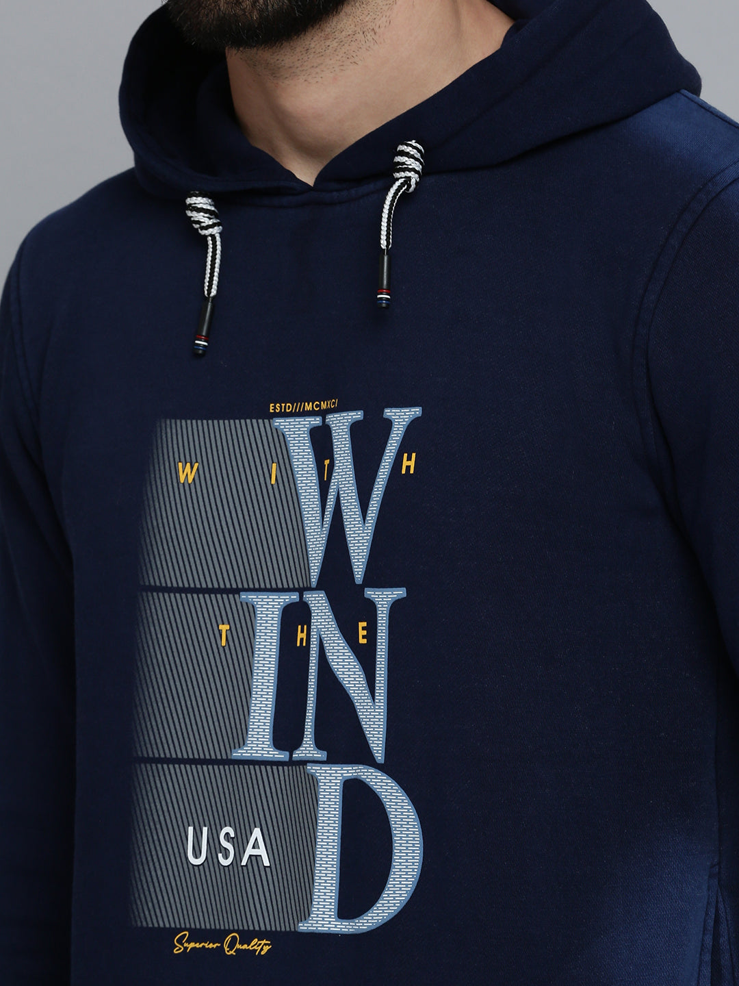 Men Blue Solid Sweatshirt