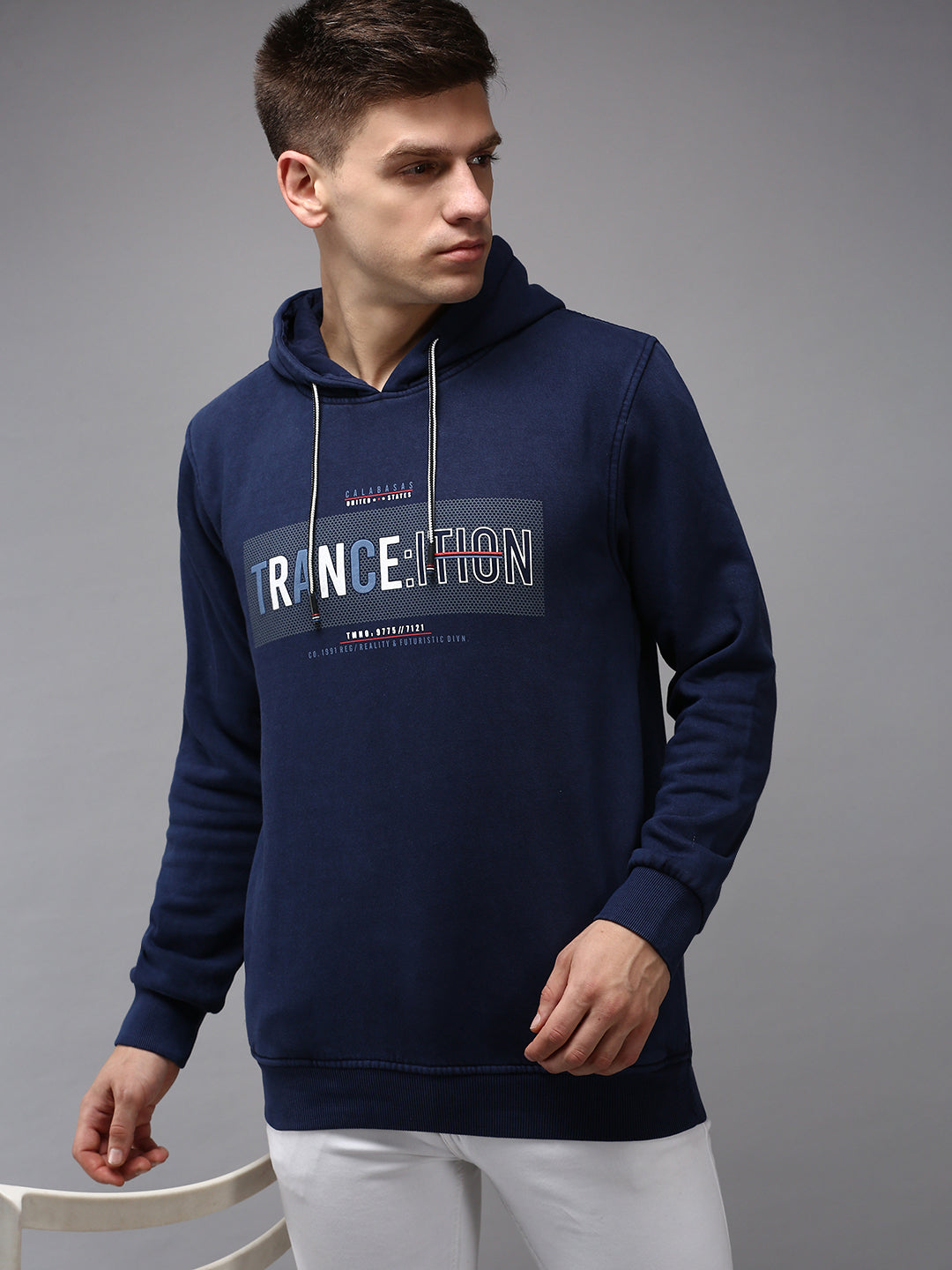 Men Blue Solid Sweatshirt