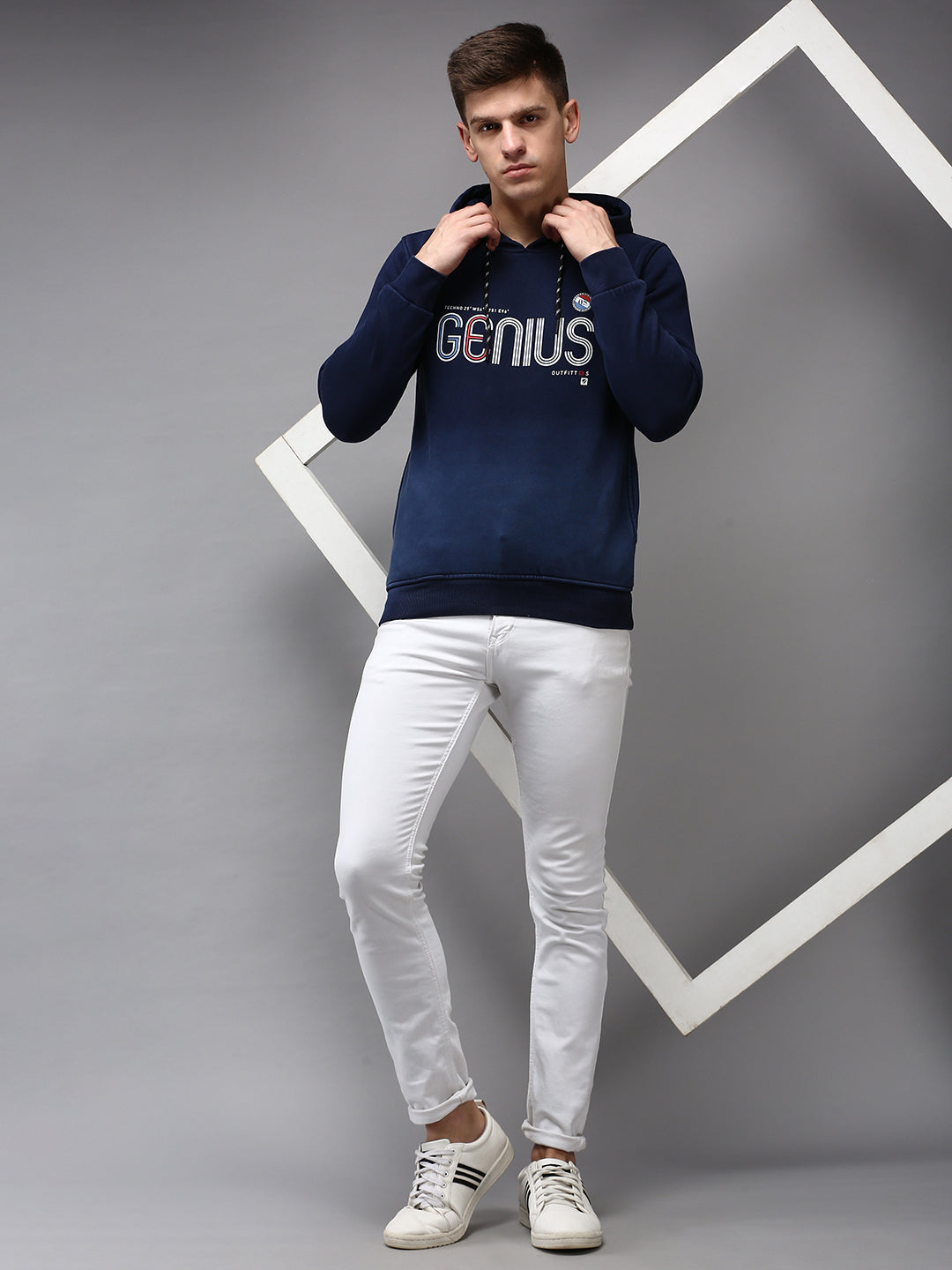 Men Blue Solid Sweatshirt