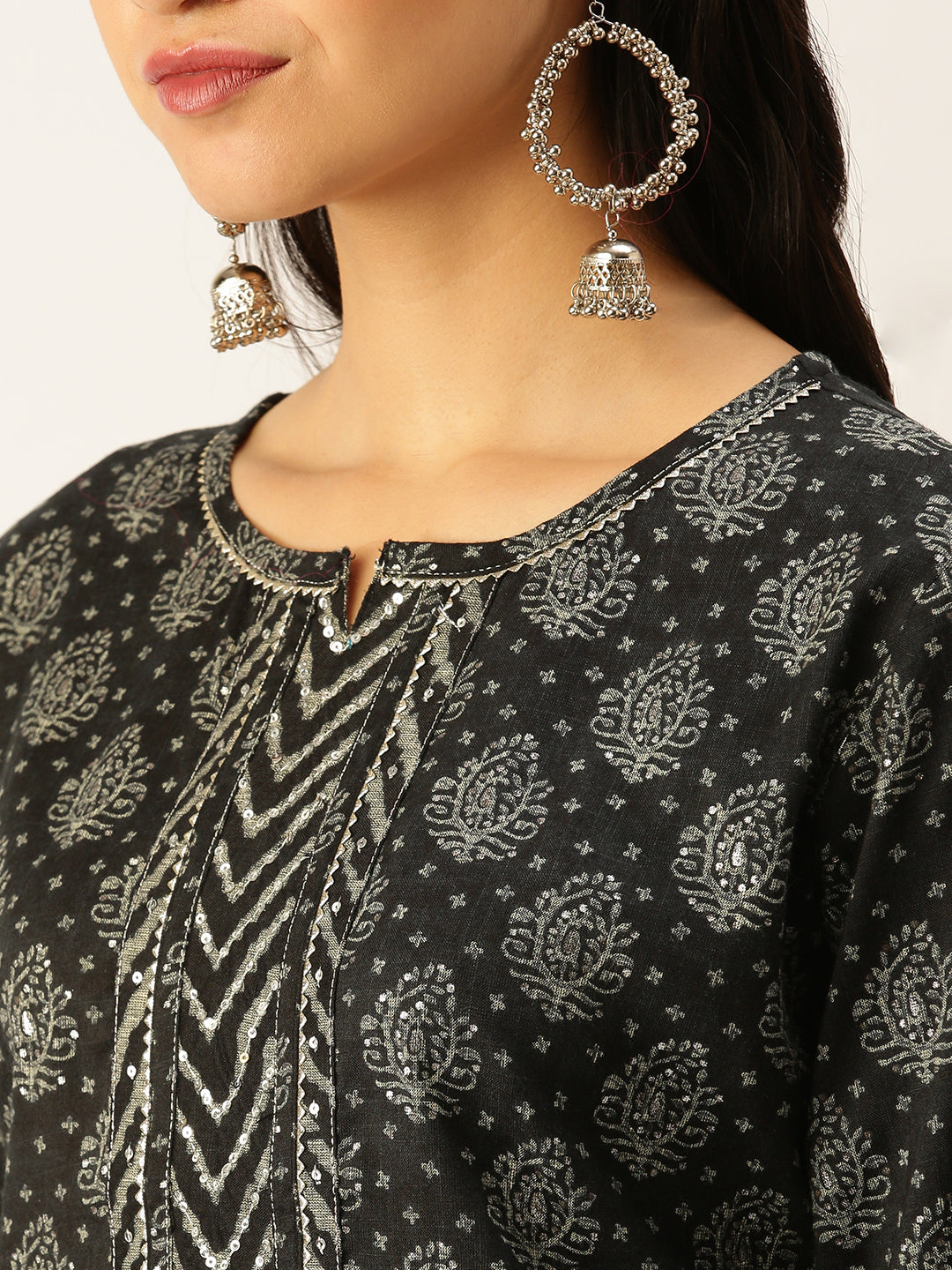 Women's Black Printed Kurta Sets