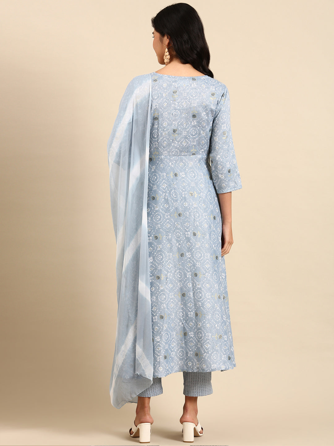 Women's Blue Printed Kurta Set