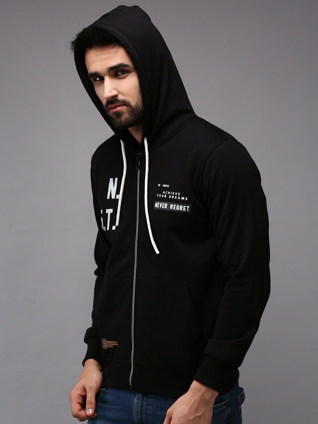 Men Black Solid Sweatshirt