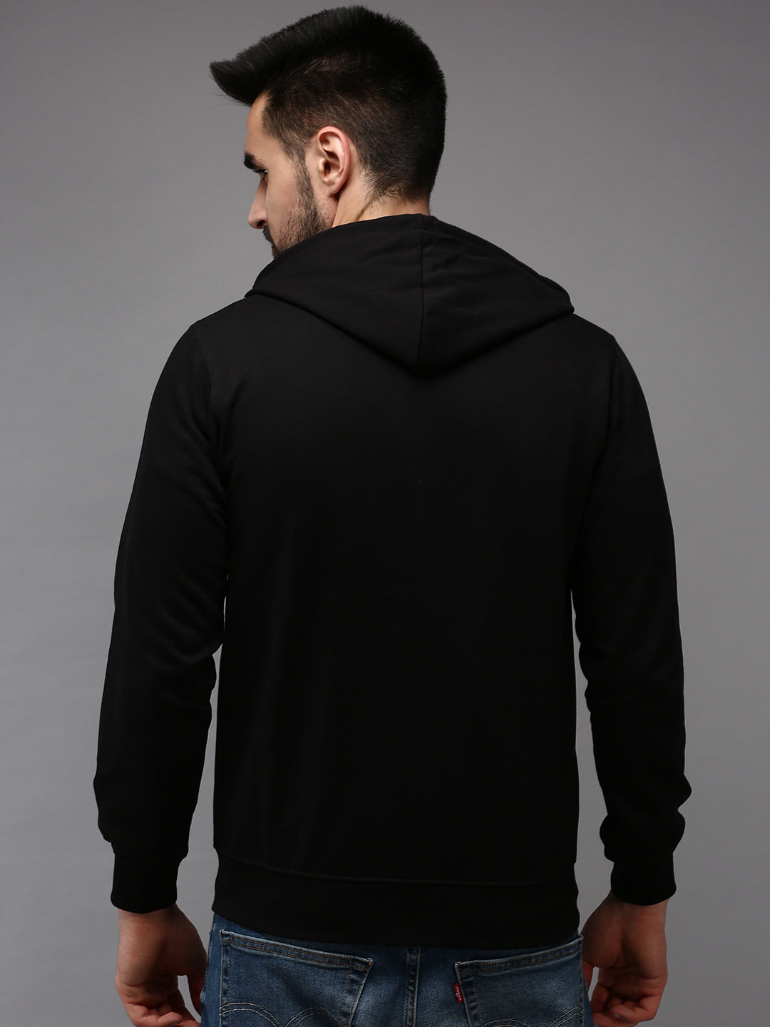 Men Black Solid Sweatshirt