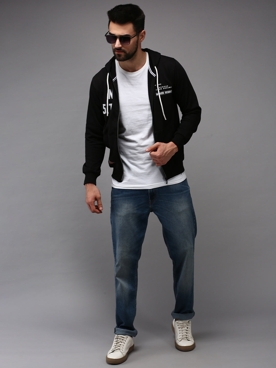 Men Black Solid Sweatshirt