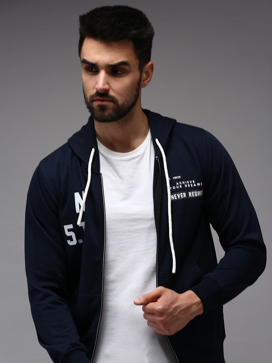 Men Blue Solid Sweatshirt