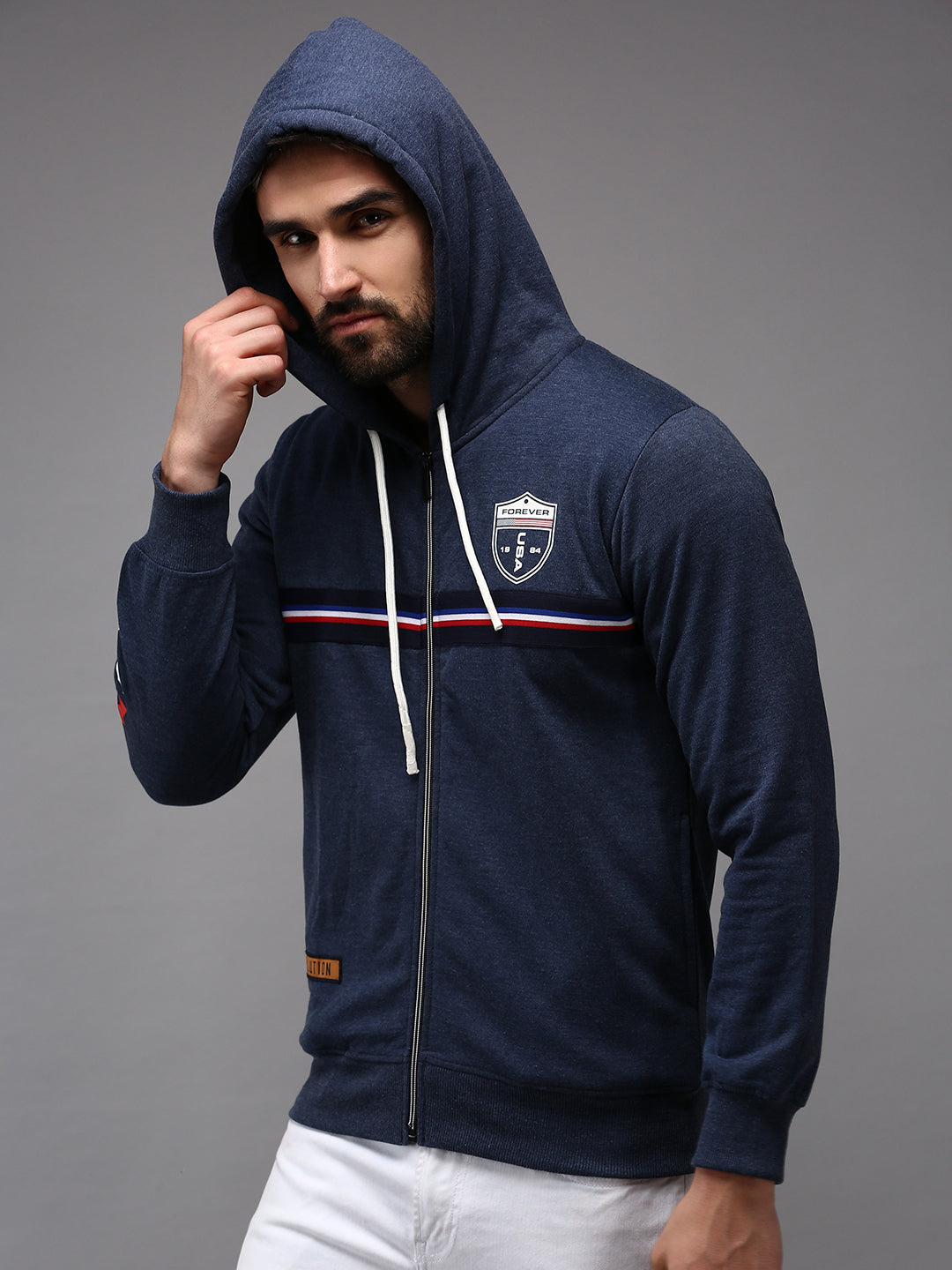 Men Blue Solid Sweatshirt