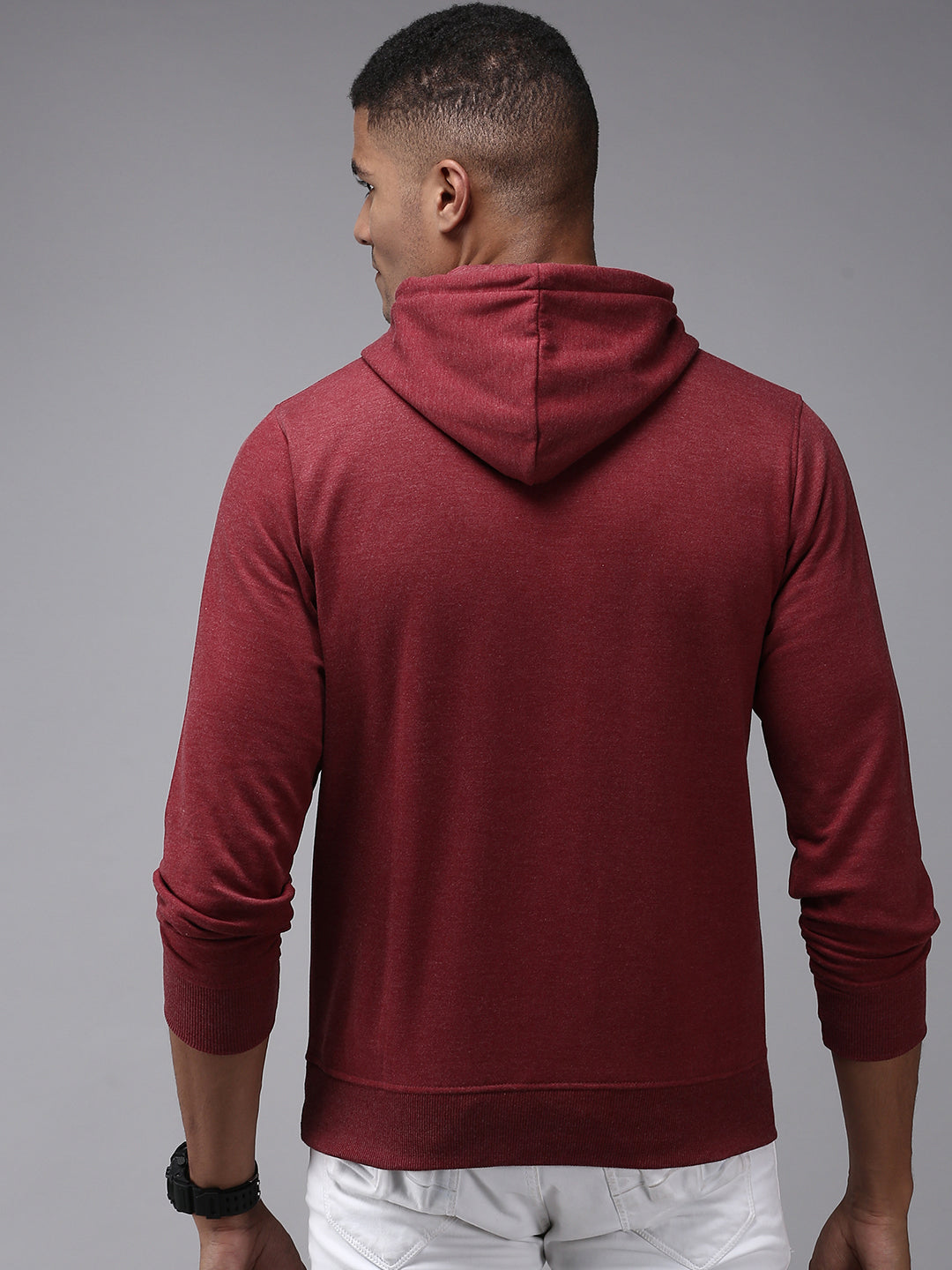 Men Red Solid Sweatshirt