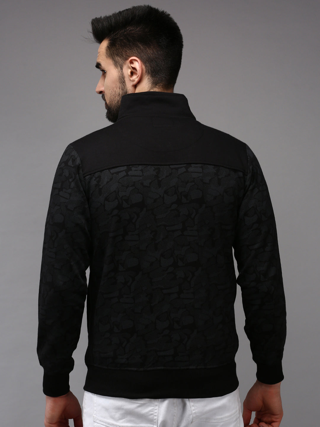 Men Black Printed Sweatshirt