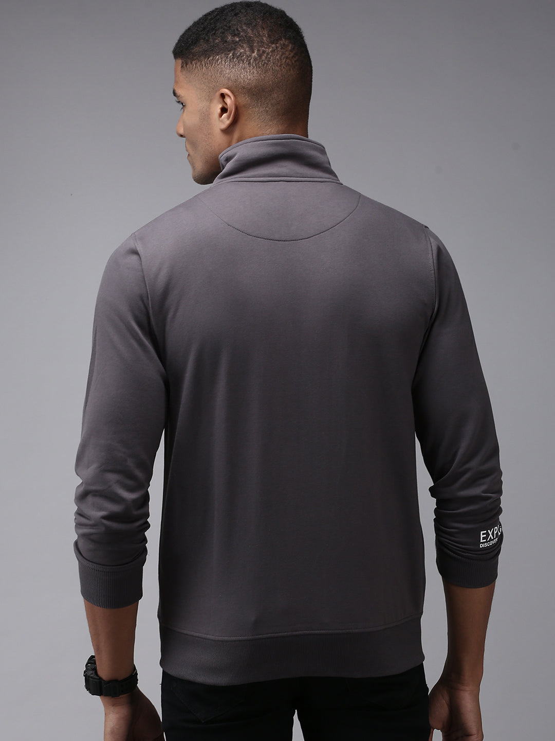 Men Grey Solid Sweatshirt