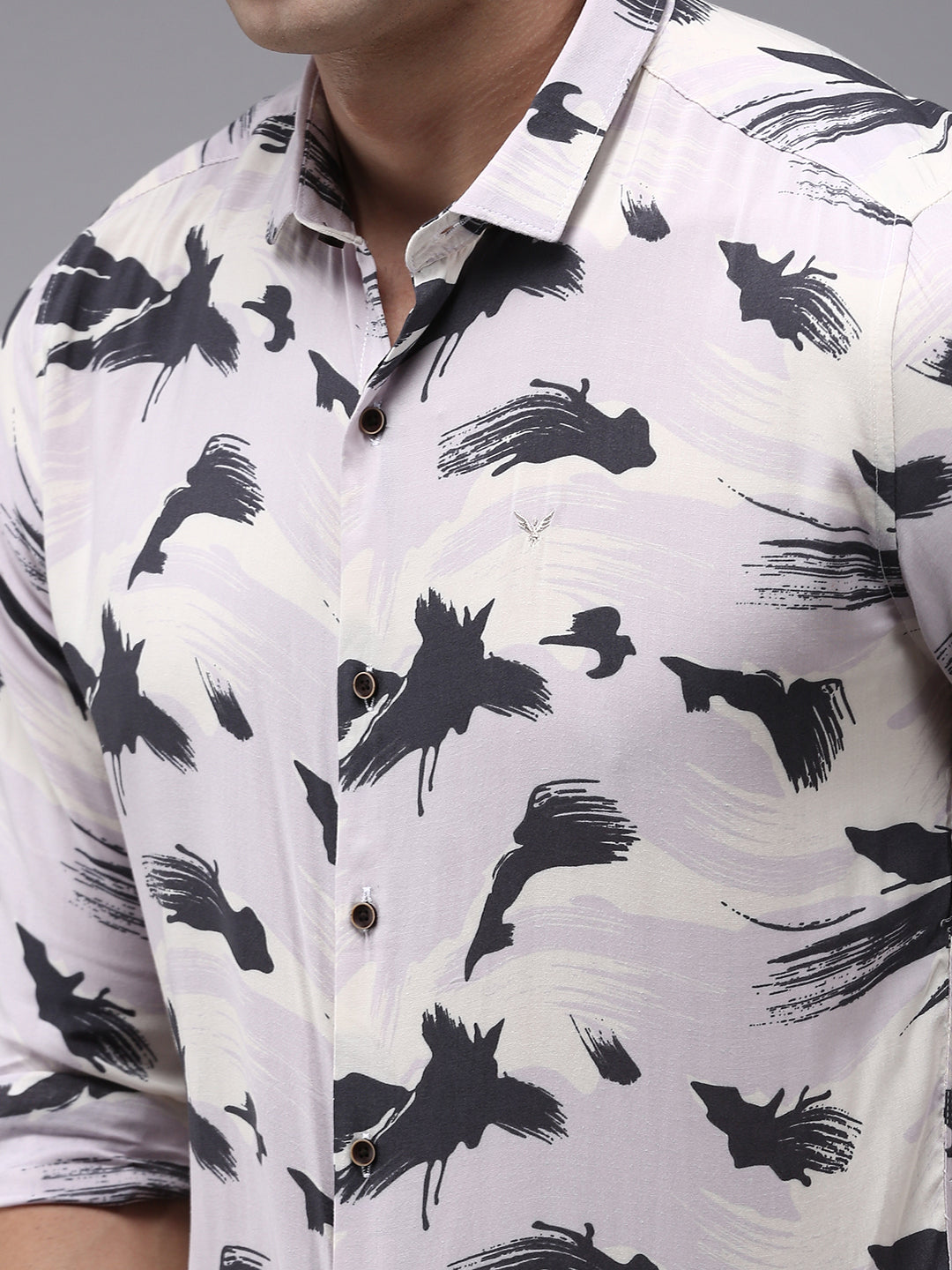 Men Purple Printed Casual Shirt