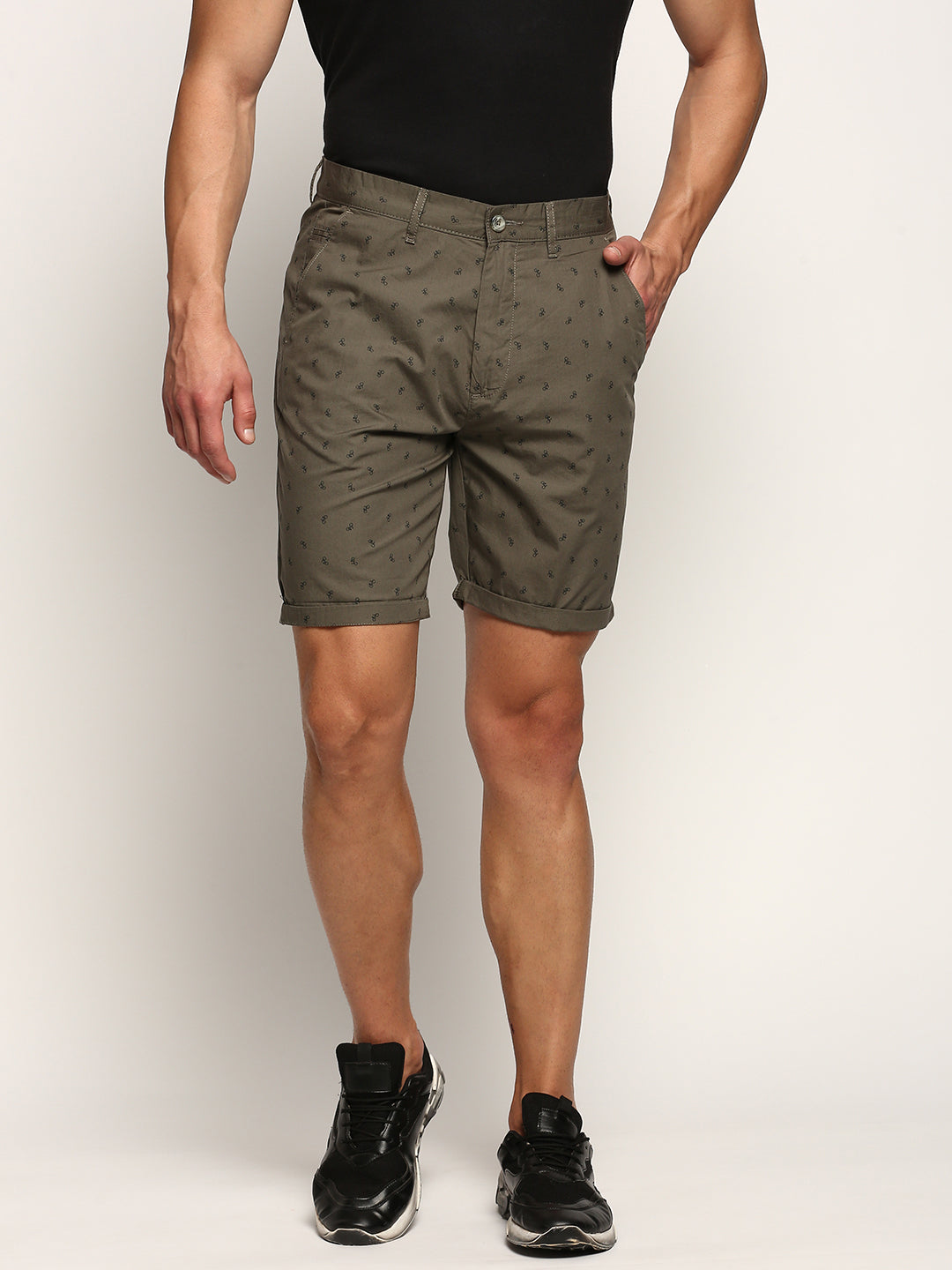 Men Green Printed Shorts