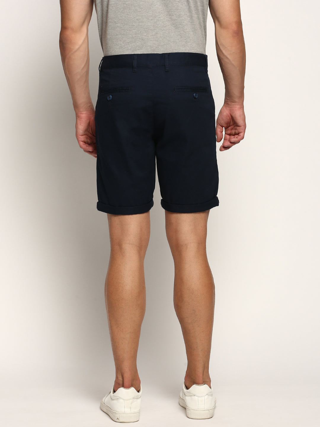 Men Navy Solid Shorts