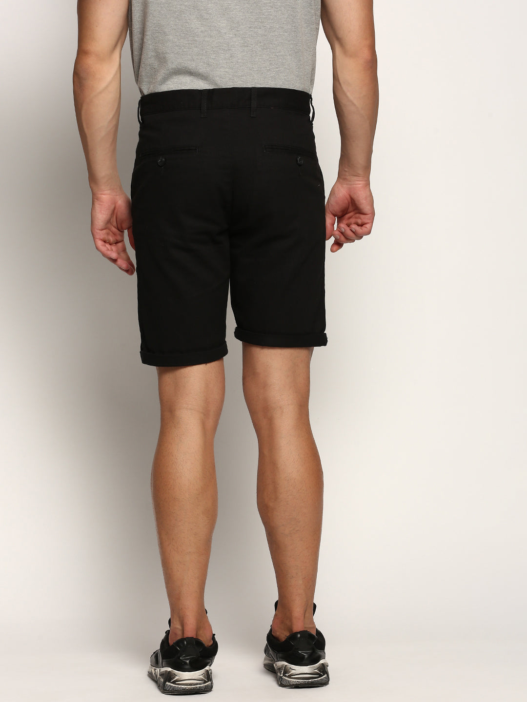 Men Black Solid Shorts