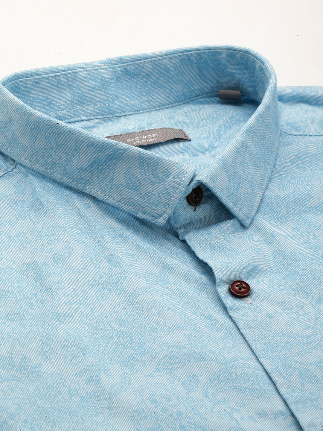 Men Blue Printed Casual Shirt