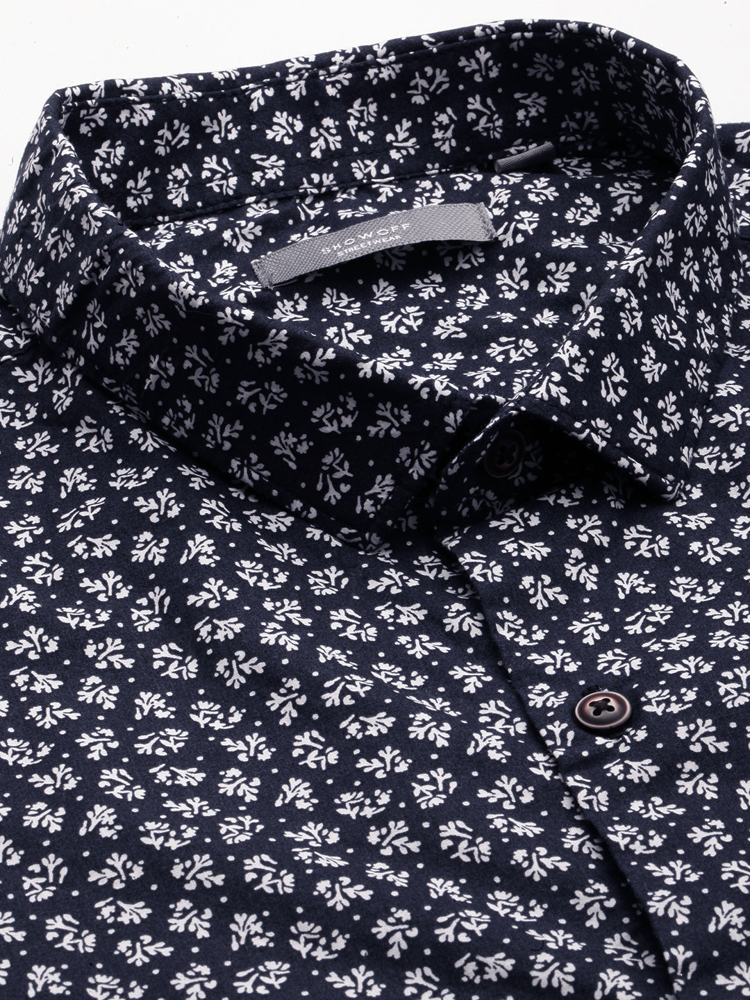 Men Navy Printed Casual Shirt