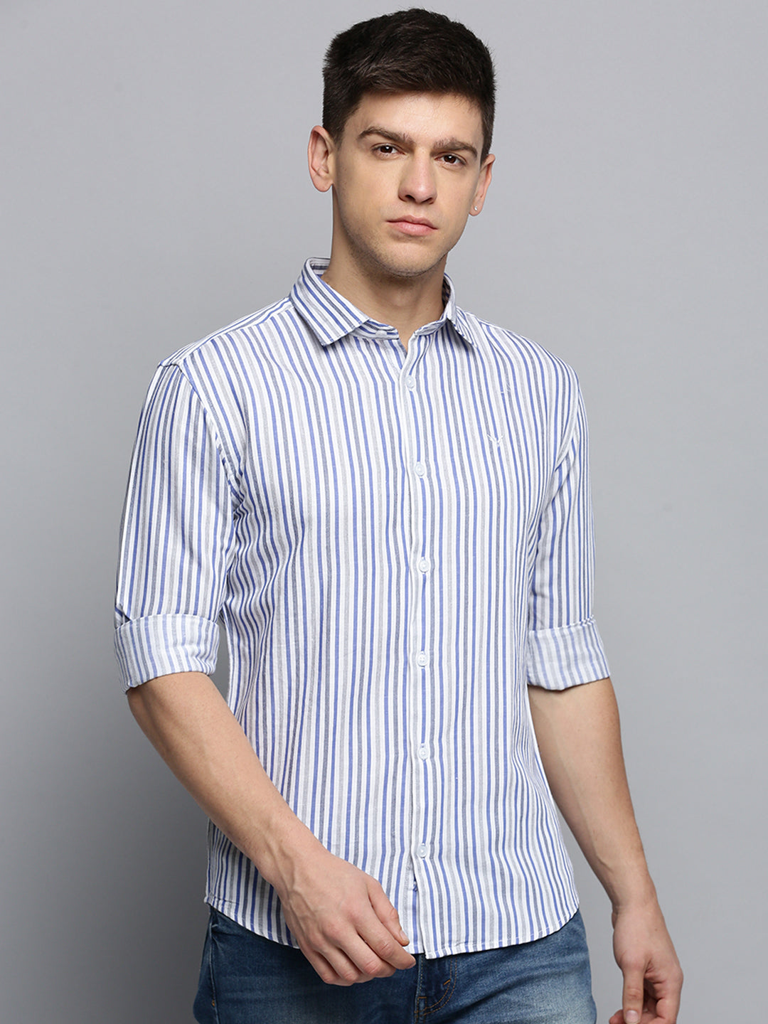 Men White Checked Casual Shirt