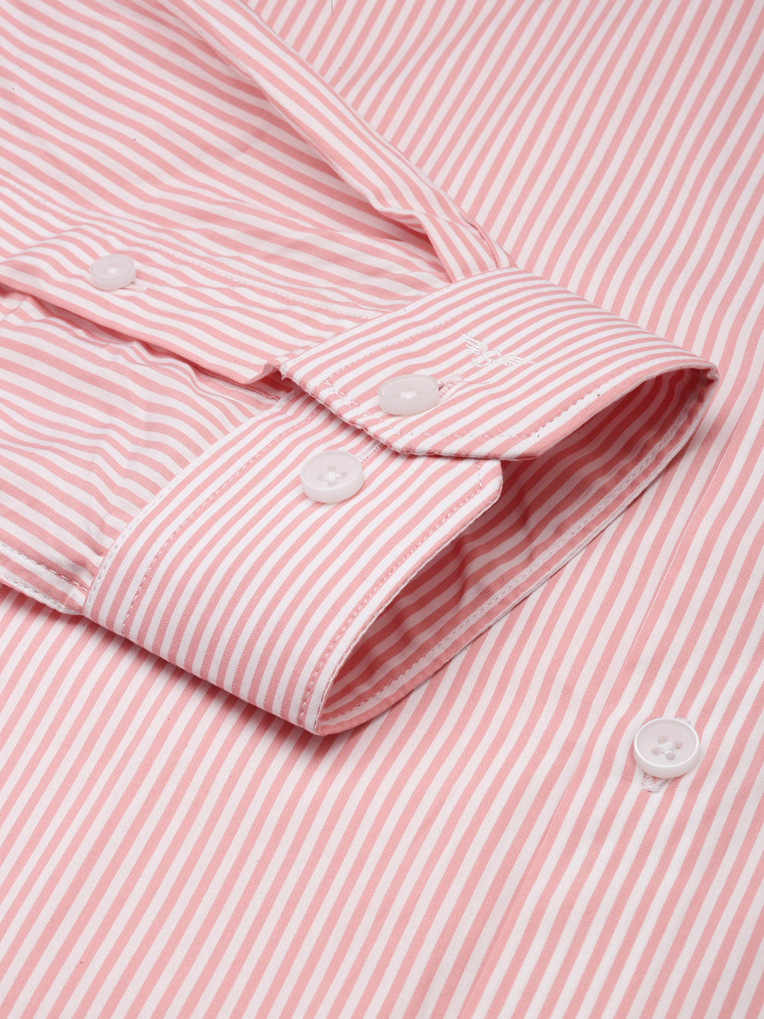 Men Peach Striped Formal Shirt