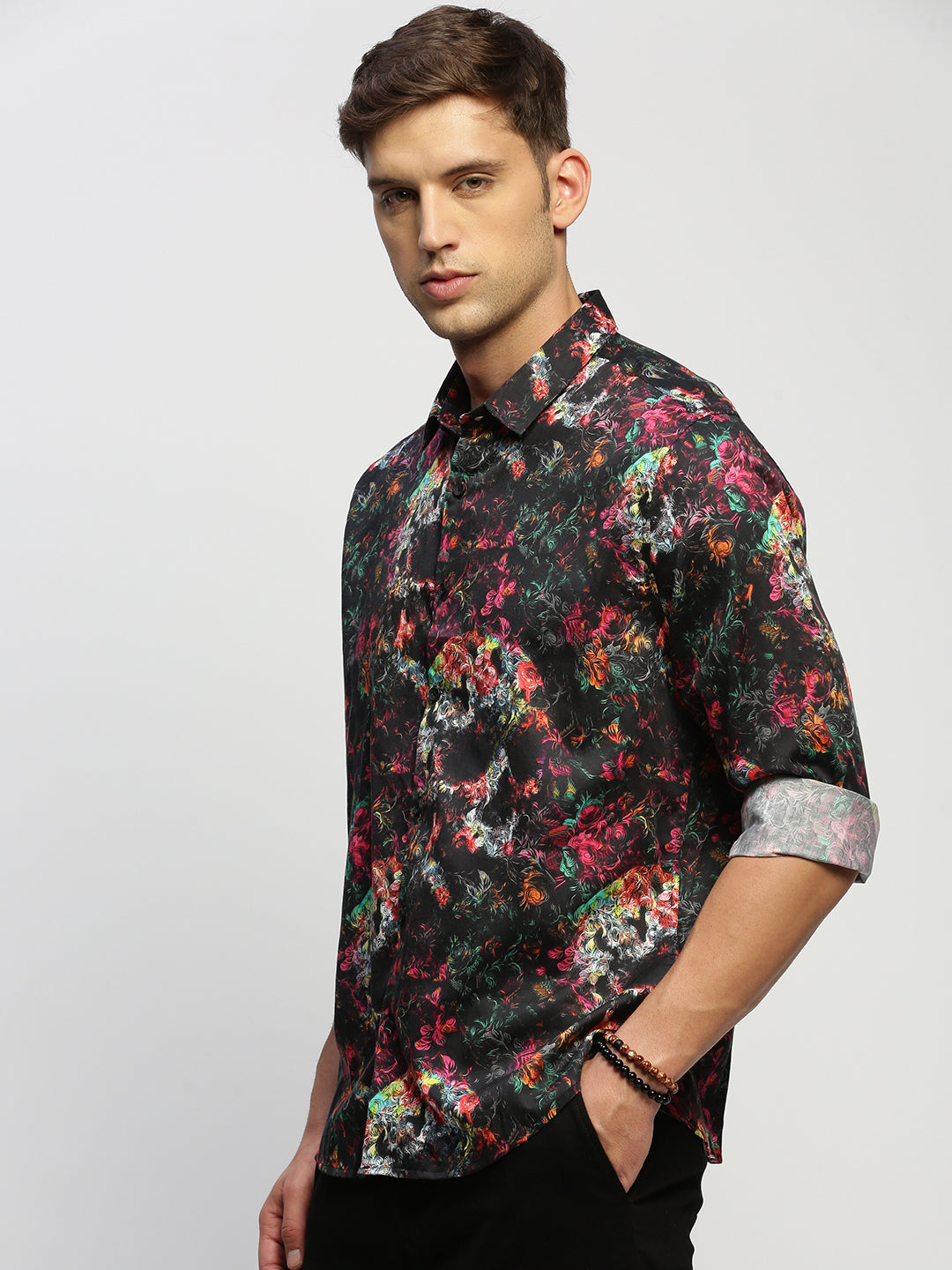 Men Black Printed Shirt