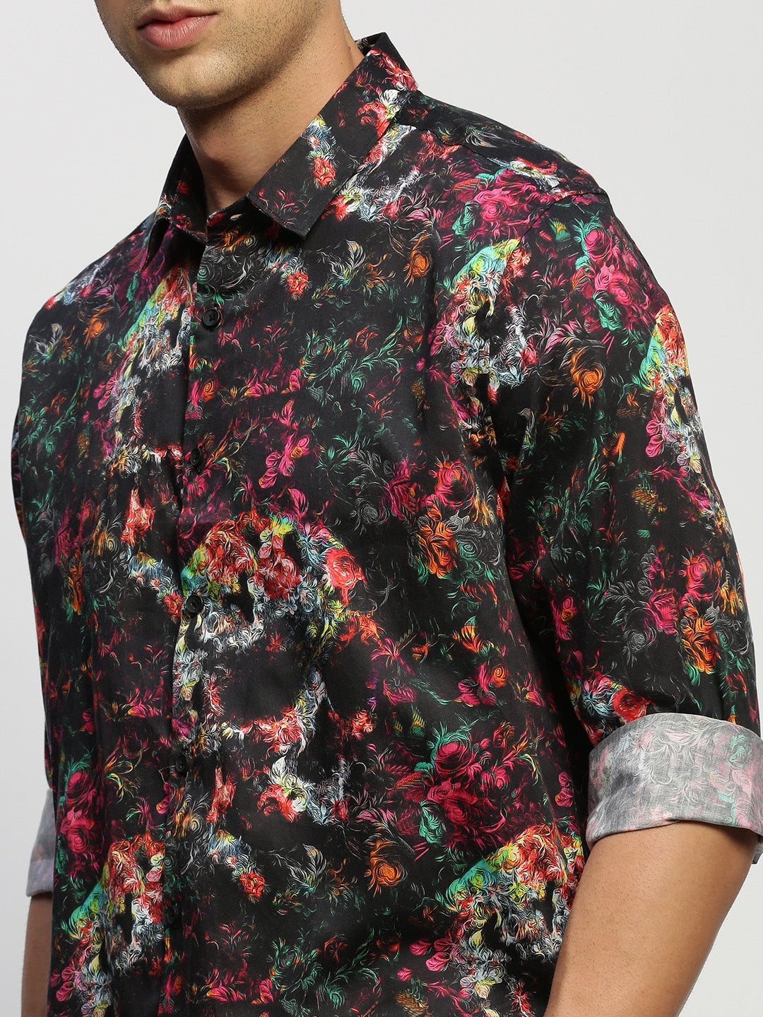 Men Black Printed Shirt