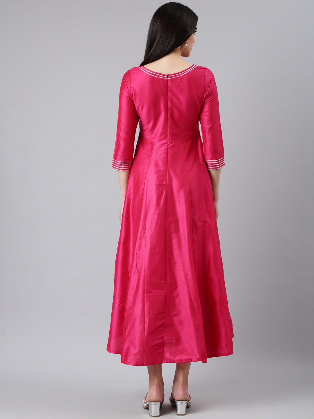 Women Pink Solid Empire Dress