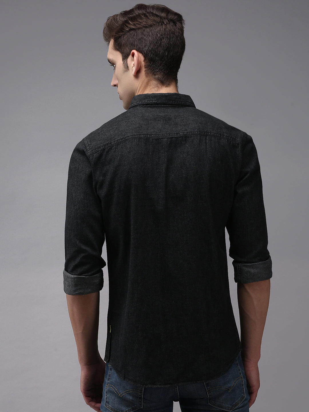 Men Black Solid Casual Shirt