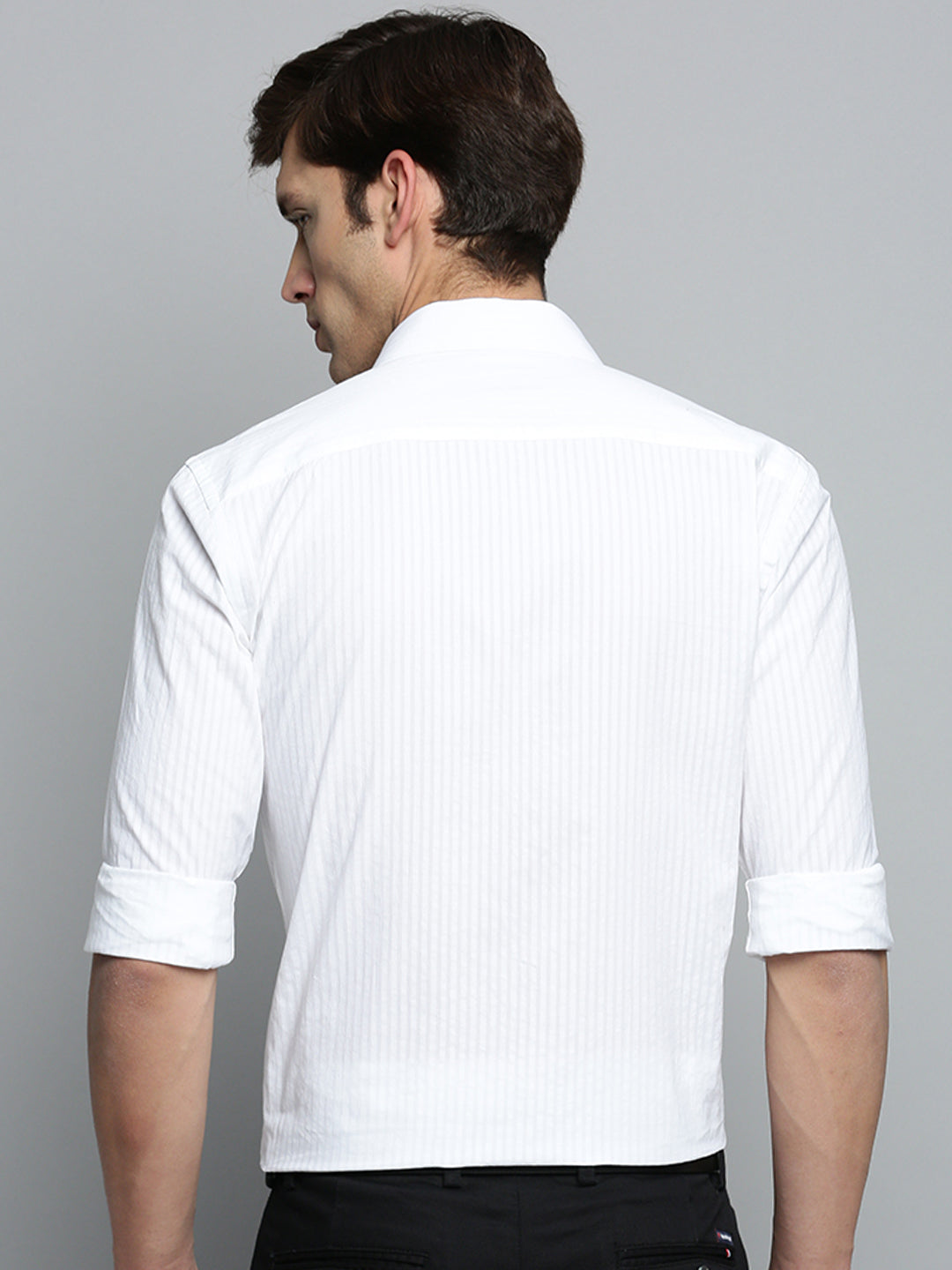 Men White Solid Formal Shirt