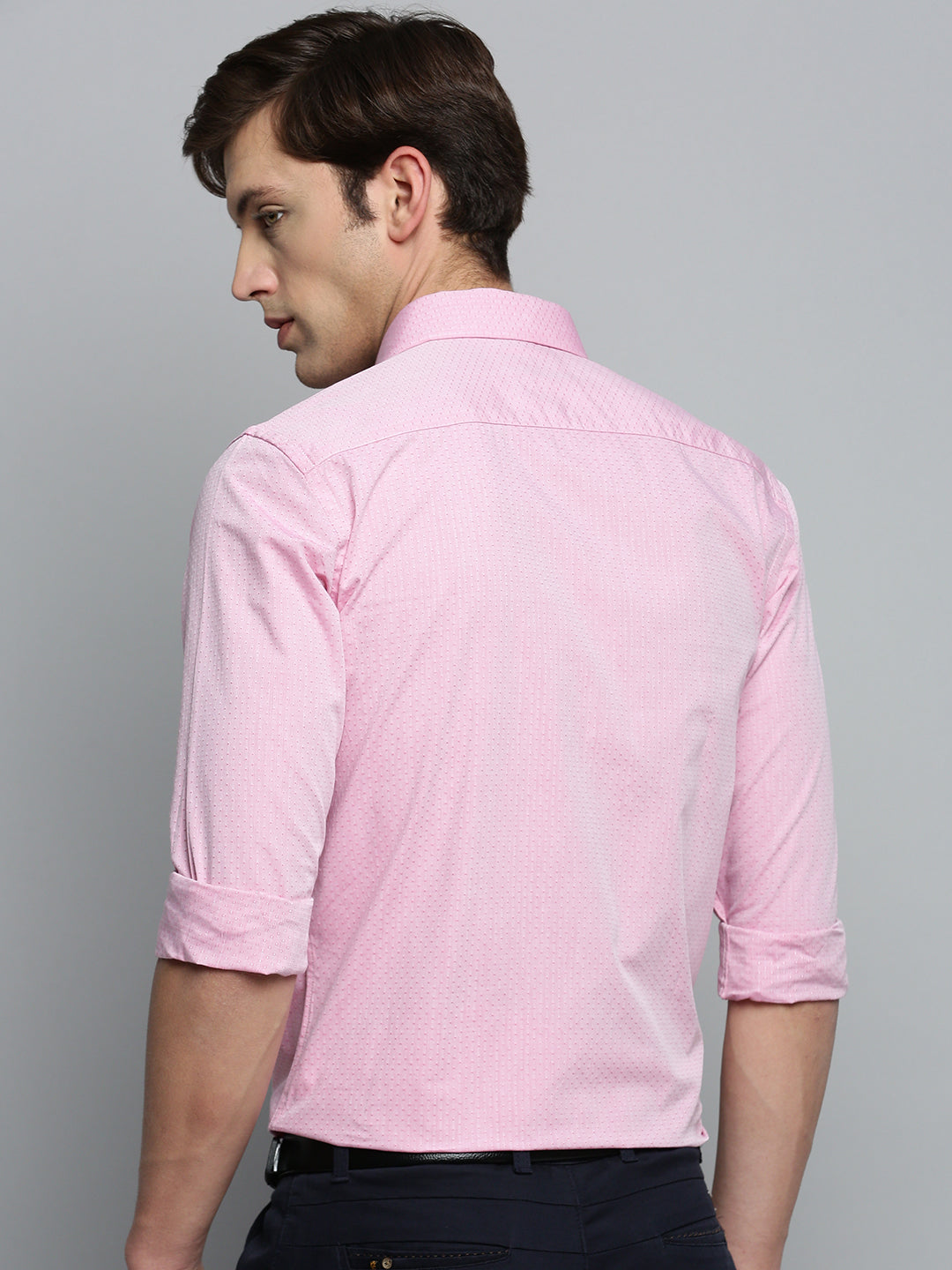 Men Pink Textured Formal Shirt