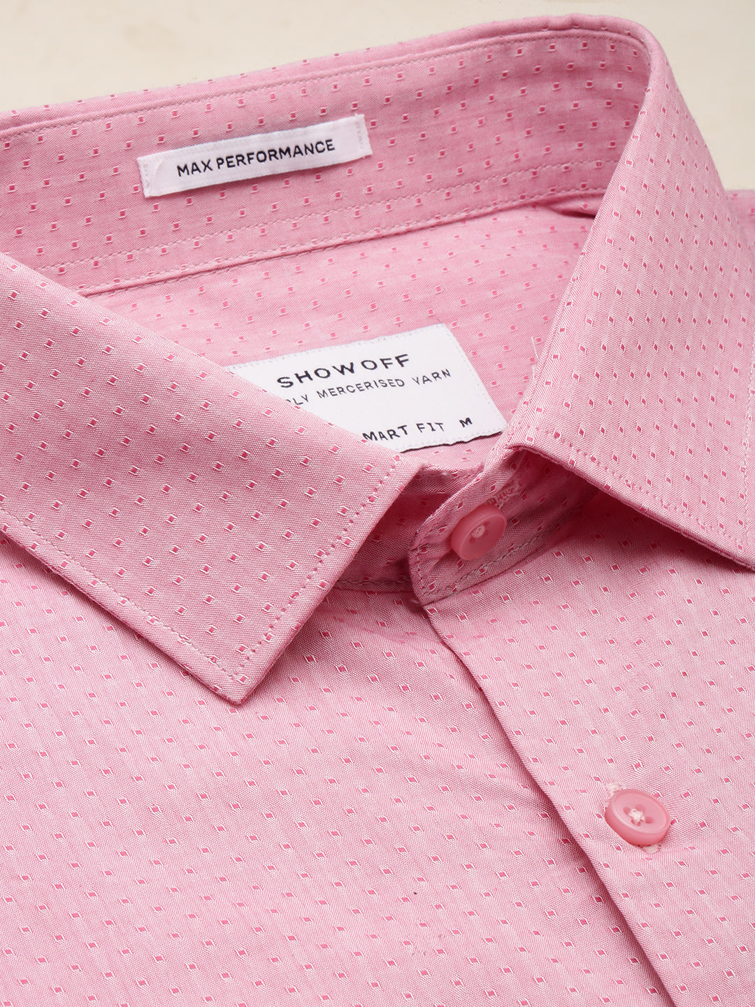 Men Pink Textured Formal Shirt