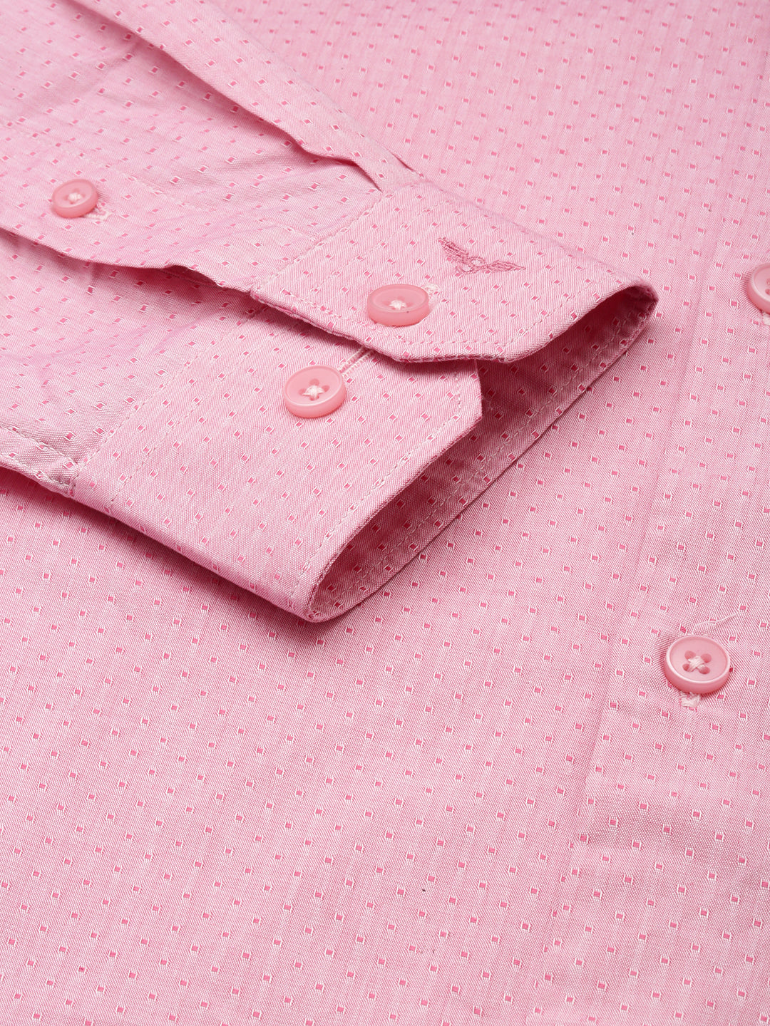 Men Pink Textured Formal Shirt