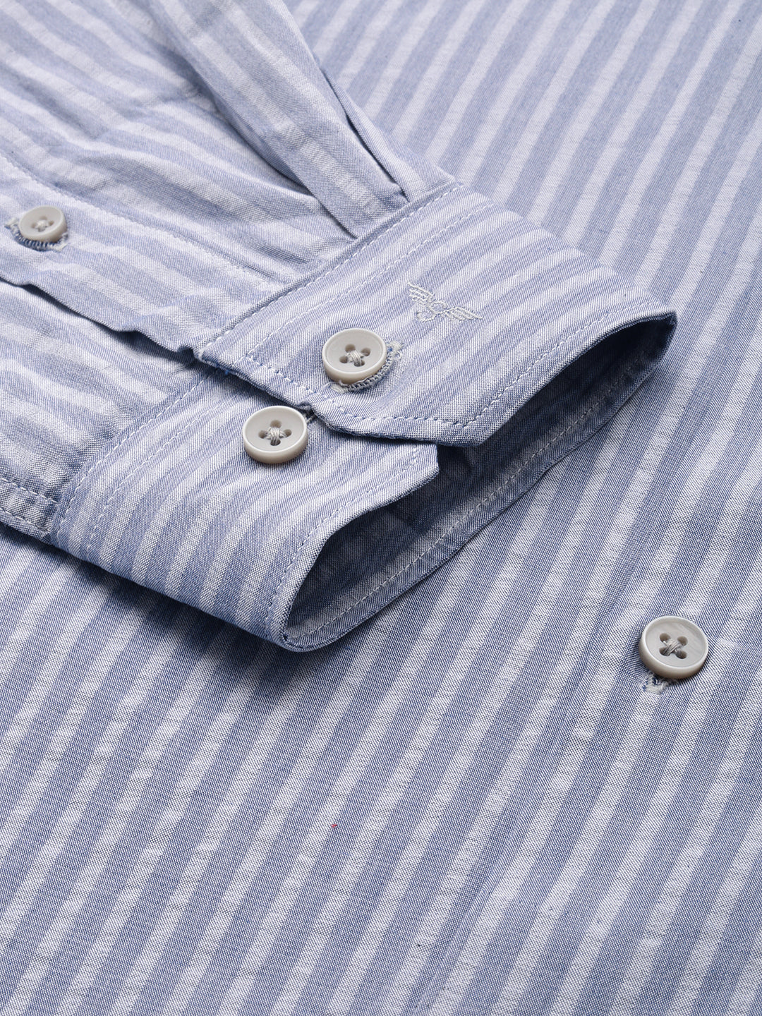 Men Grey Striped Formal Shirt