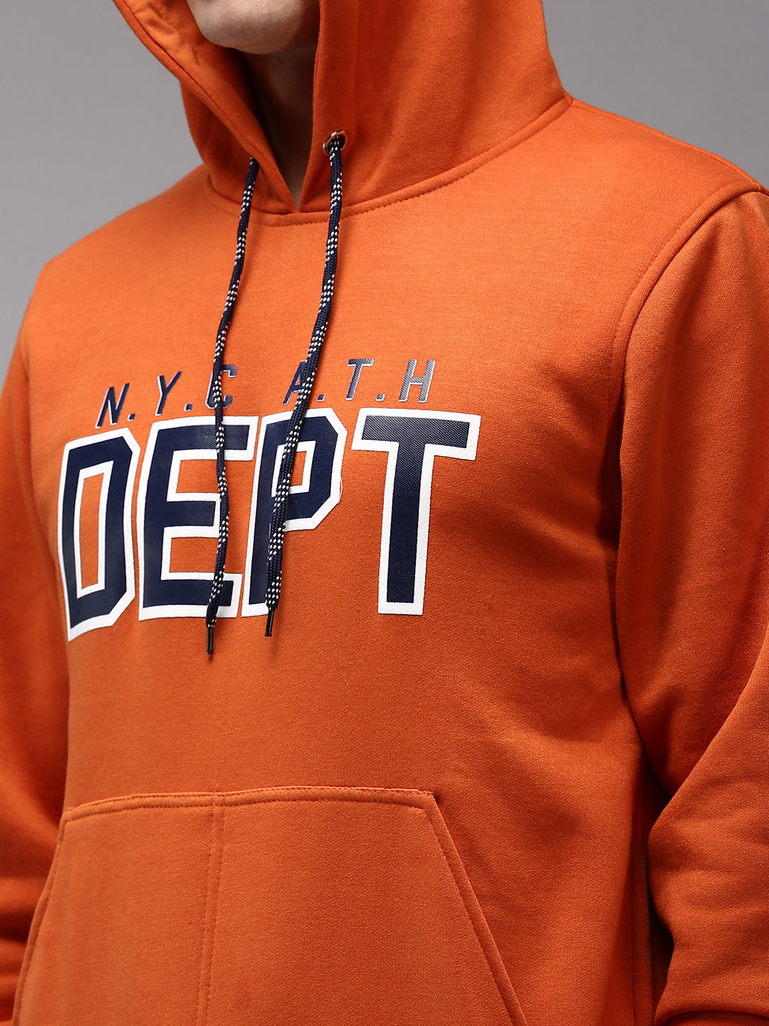 Men Orange Solid Sweatshirt