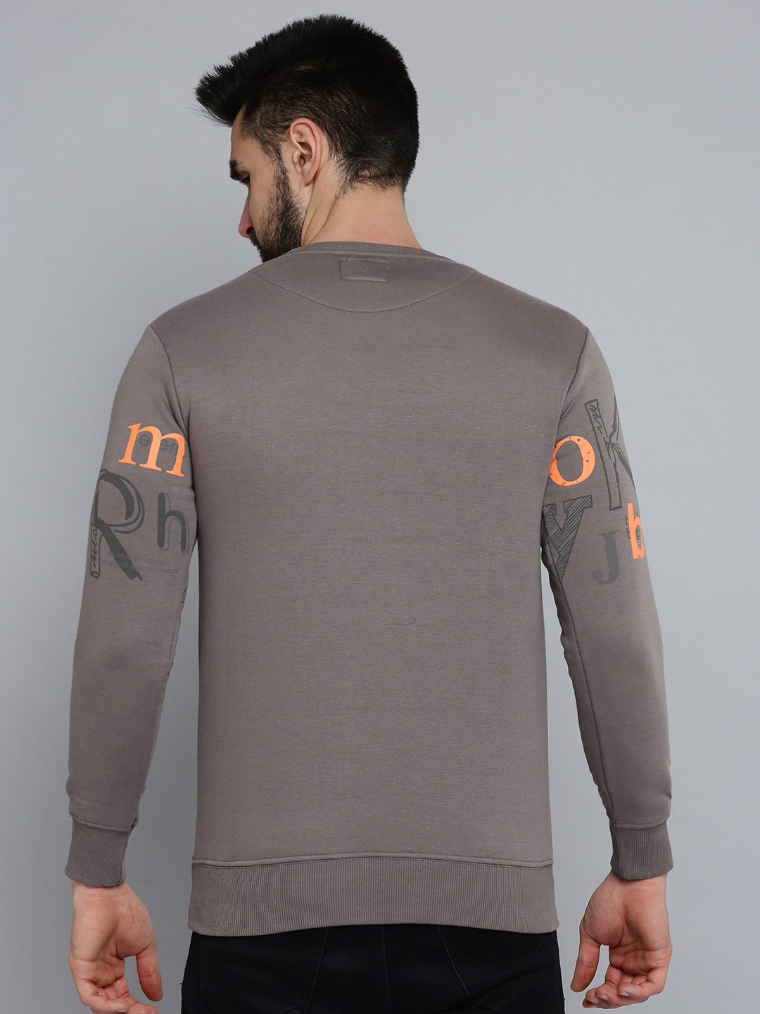 Men Grey Solid Sweatshirt