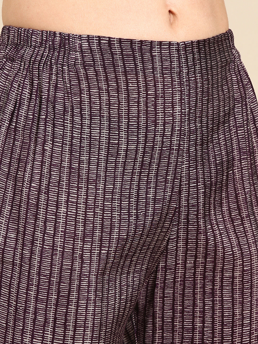 Women's Purple Printed Kurta Set