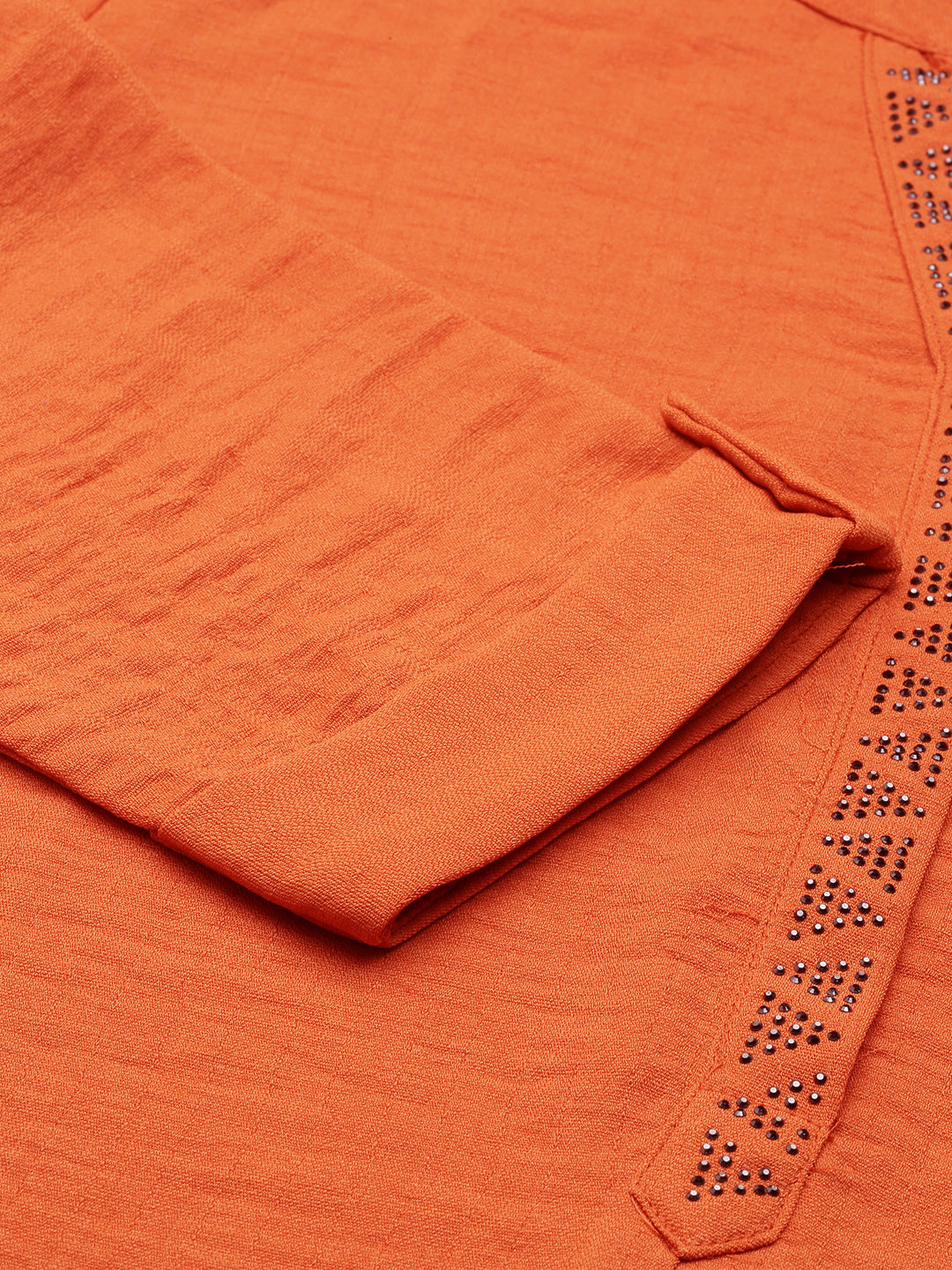 Women's Orange Solid Straight Kurta