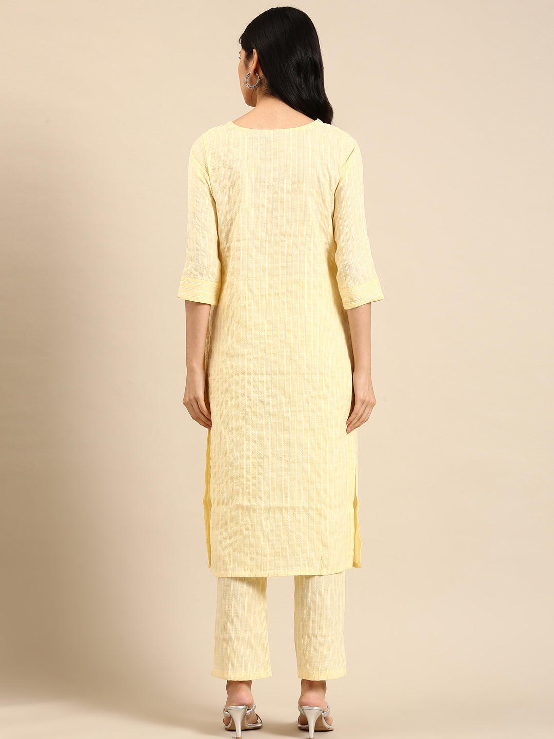 Women's Yellow Solid Kurta Set