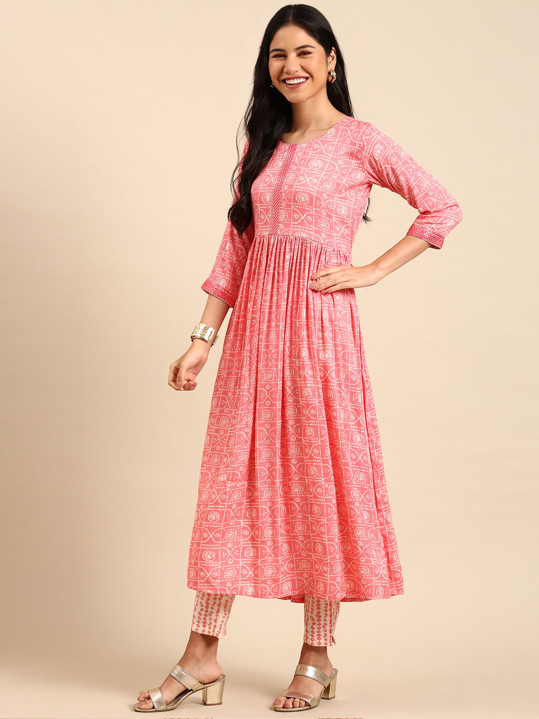 Women's Coral Printed Kurta Set